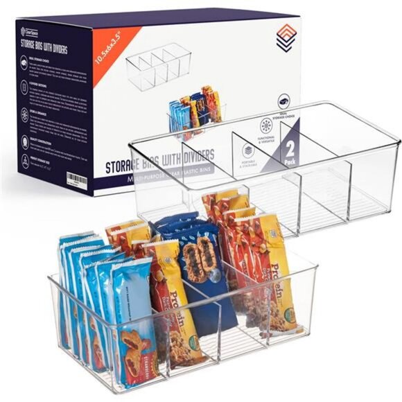 ClearSpace Plastic Pantry Organization and Storage Bins with Dividers - Picture 5 of 12